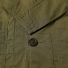 Universal Works Men's Fine Twill Patched Bakers Jacket in Olive