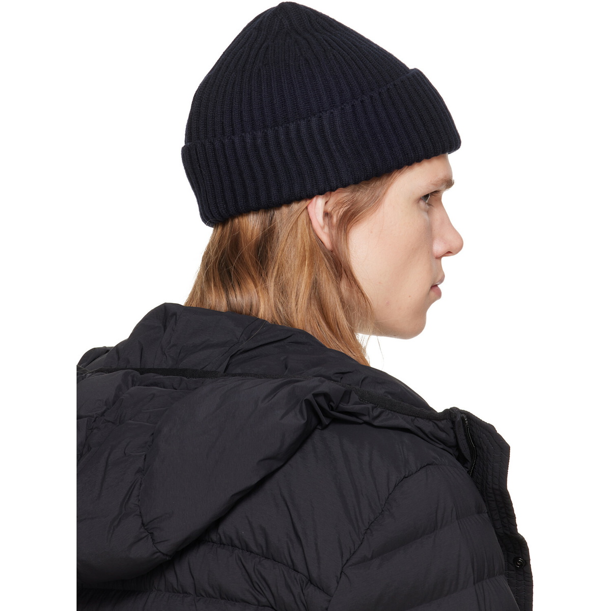 Stone Island Black N100002 Rib Wool Beanie