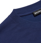 Balenciaga - Logo-Print Cotton-Jersey T-Shirt - Blue