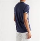 Etro - Contrast-Tipped Cotton and Cashmere-Blend Polo Shirt - Blue