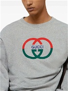 GUCCI - Logo Cotton Crewneck Sweatshirt