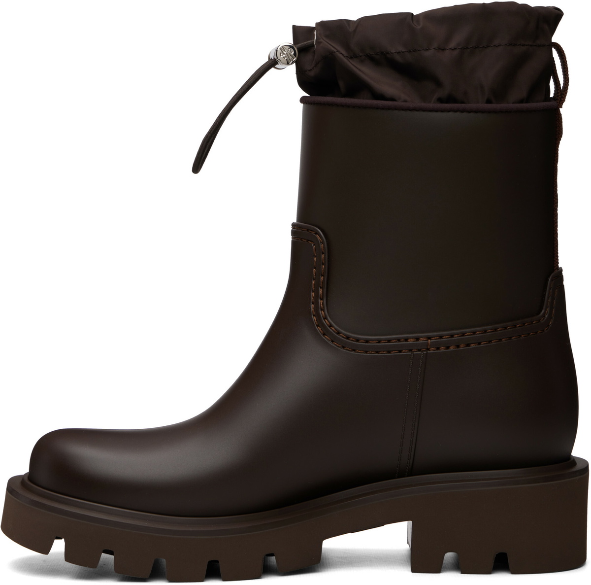 Moncler Brown Kickstream Rain Boots