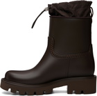 Moncler Brown Kickstream Rain Boots