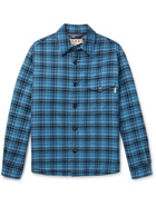 MARNI - Padded Checked Cotton and Virgin Wool-Blend Flannel Shirt Jacket - Blue - IT 44