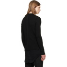 Rick Owens Black Tower Ribbed Geo Sweater