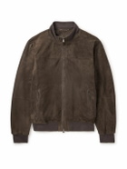 Canali - Suede Bomber Jacket - Brown