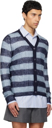 We11done Blue Striped Cardigan