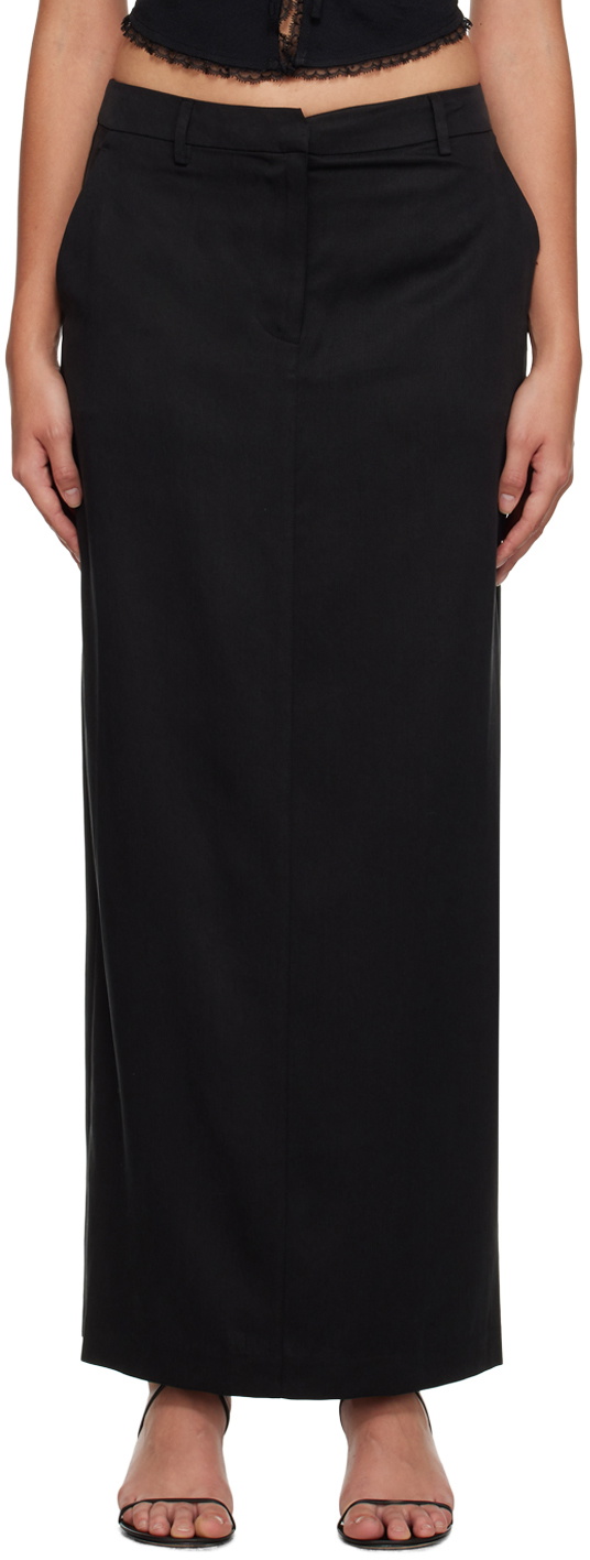 Reformation Black Cairo Maxi Skirt