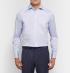 Ermenegildo Zegna - Light-Blue Cutaway-Collar Striped Cotton Shirt - Men - Light blue