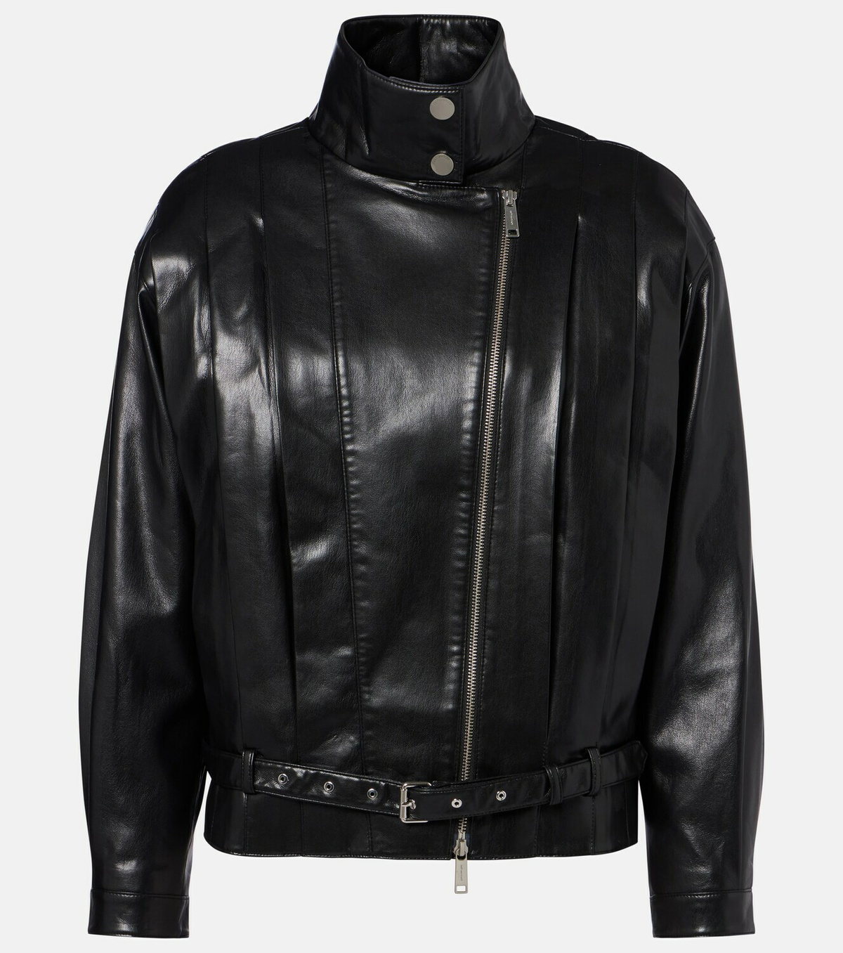 Self-Portrait Belted biker jacket