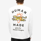 Human Made Men's Long Sleeve Tiger T-Shirt in White