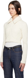 Tory Burch White Cropped Wool Silk Jacket