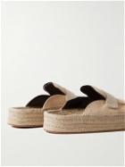 JW Anderson - Leather-Trimmed Suede Backless Espadrilles - Neutrals