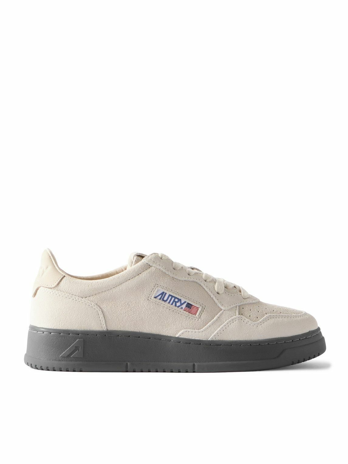 Autry - Medalist Leather-Trimmed Suede Sneakers - Neutrals Autry