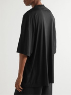 Balenciaga - Oversized Distressed Printed Cotton-Jersey T-Shirt - Black