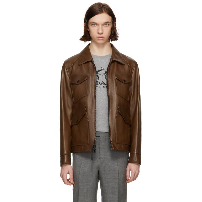 Photo: Coach 1941 Brown Burnished Leather Jacket 