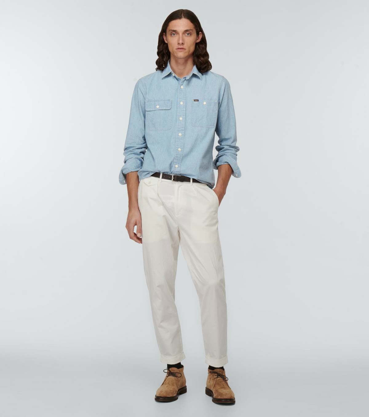 Ralph Lauren Long Sleeve Chambray Shirt Men's L /eaa446506