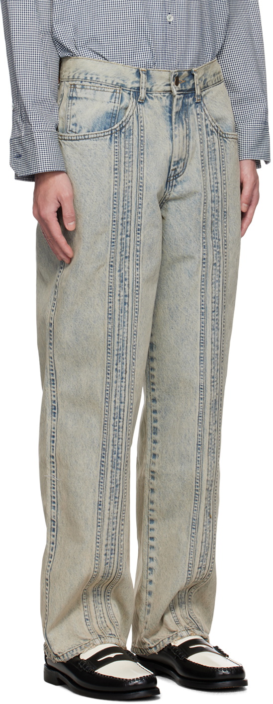 AFTER PRAY Blue Line Panel Jeans