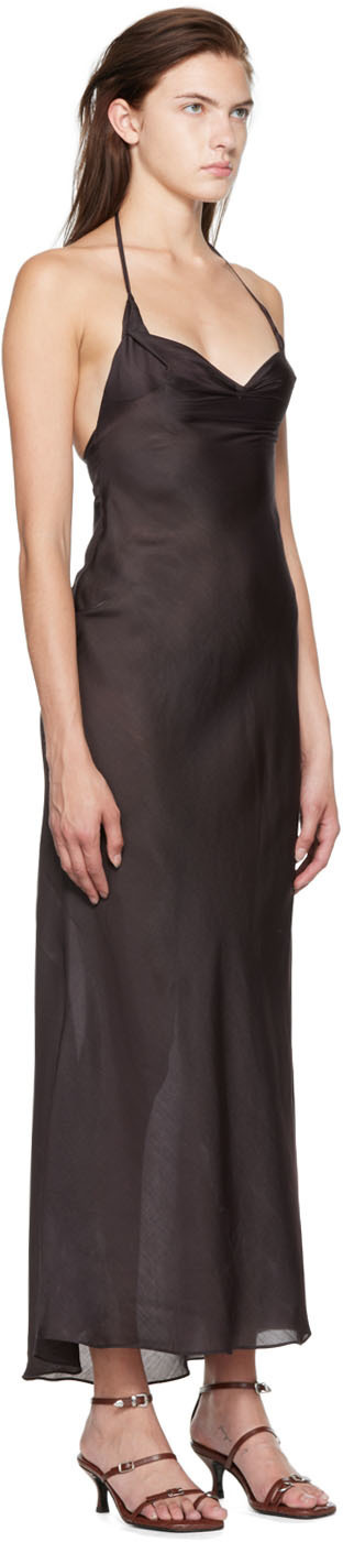 danielle guizio brown dress Danielle Guizio SSENSE Exclusive Brown Maxi Dress Danielle Guizio