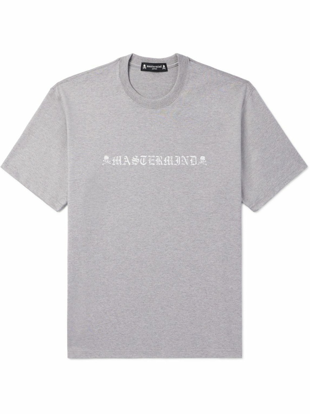 Photo: Mastermind World - Logo-Print Cotton-Jersey T-Shirt - Gray