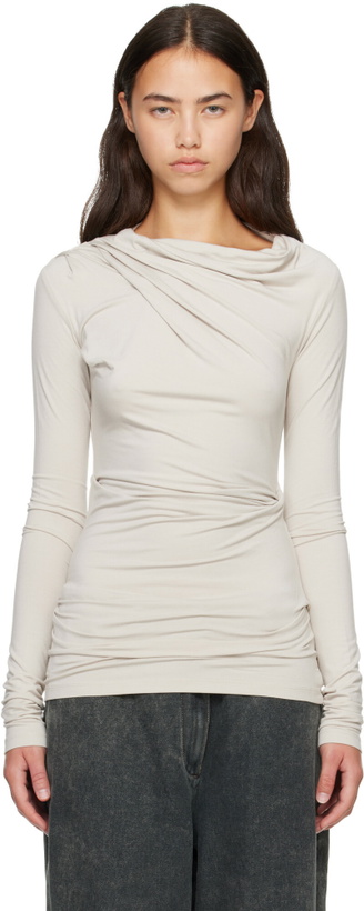 Photo: Entire Studios Off-White Drape Top