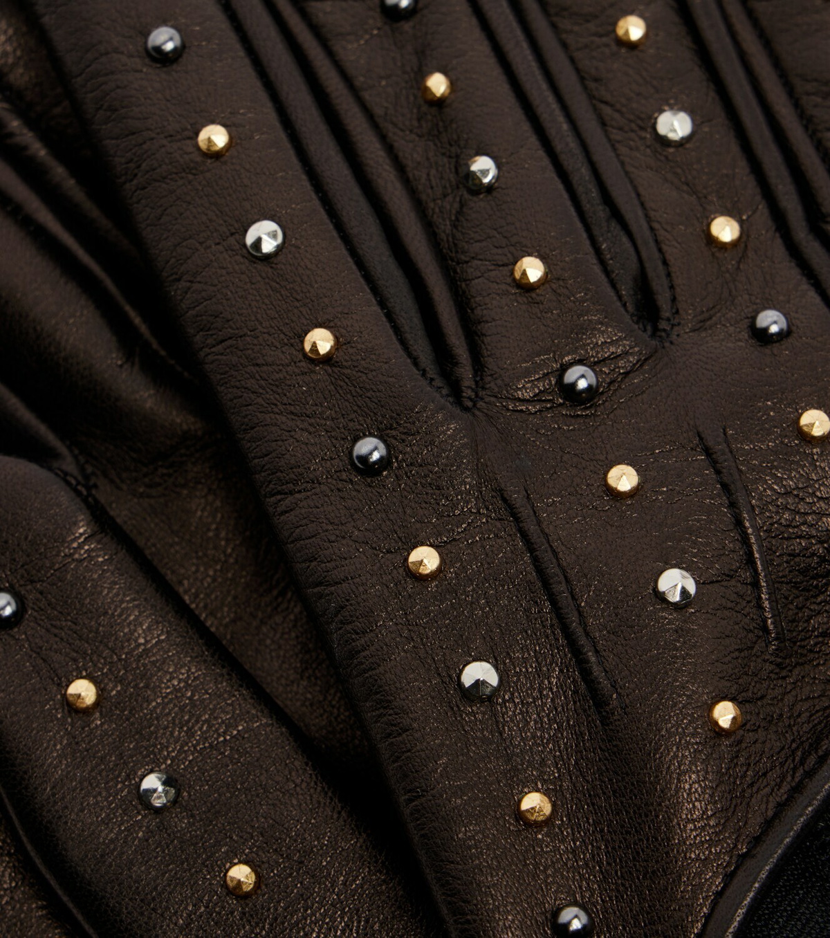 Versace Cutout studded leather gloves