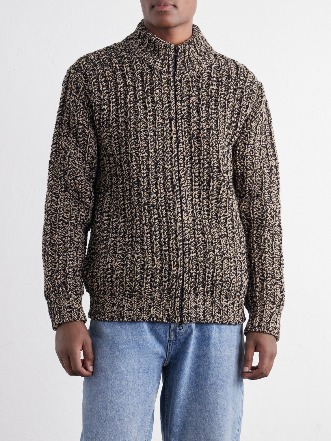 Altea - Wool-Blend Zip-Up Cardigan - Neutrals