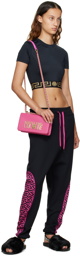 Versace Jeans Couture Pink Logo Lock Crossbody Bag