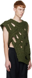 Feng Chen Wang Green Asymmetric Sweater