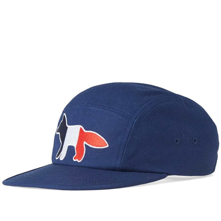 Photo: Maison Kitsun&eacute; Tricolour Fox 5 Panel Cap Blue