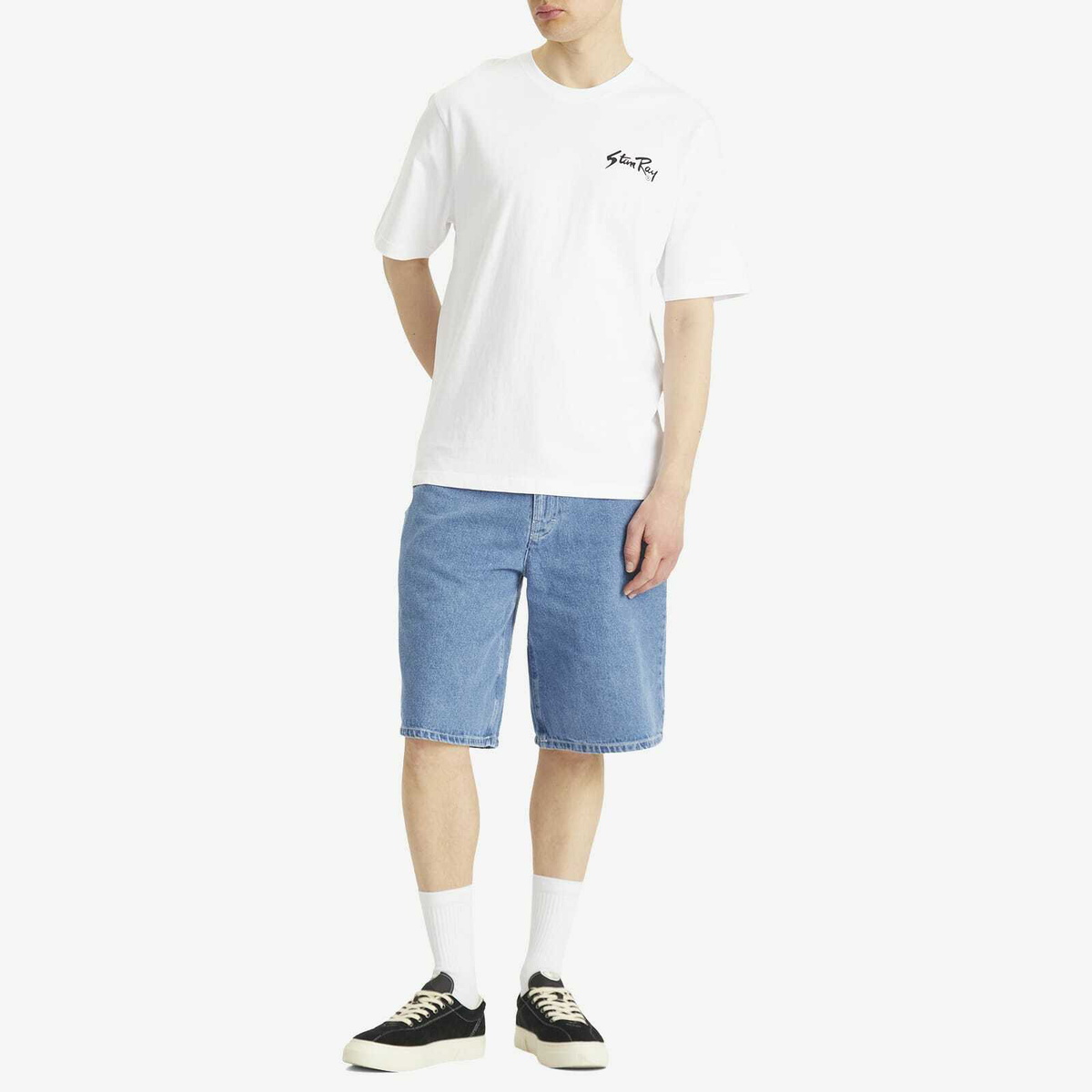 Stan Ray Men's Wide 5 Denim Shorts in Single Stone
