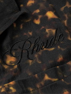 Rhude - Camp-Collar Logo-Embroidered Printed Twill Shirt - Black