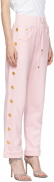 Balmain Pink Side-Button Boyfriend Lounge Pants