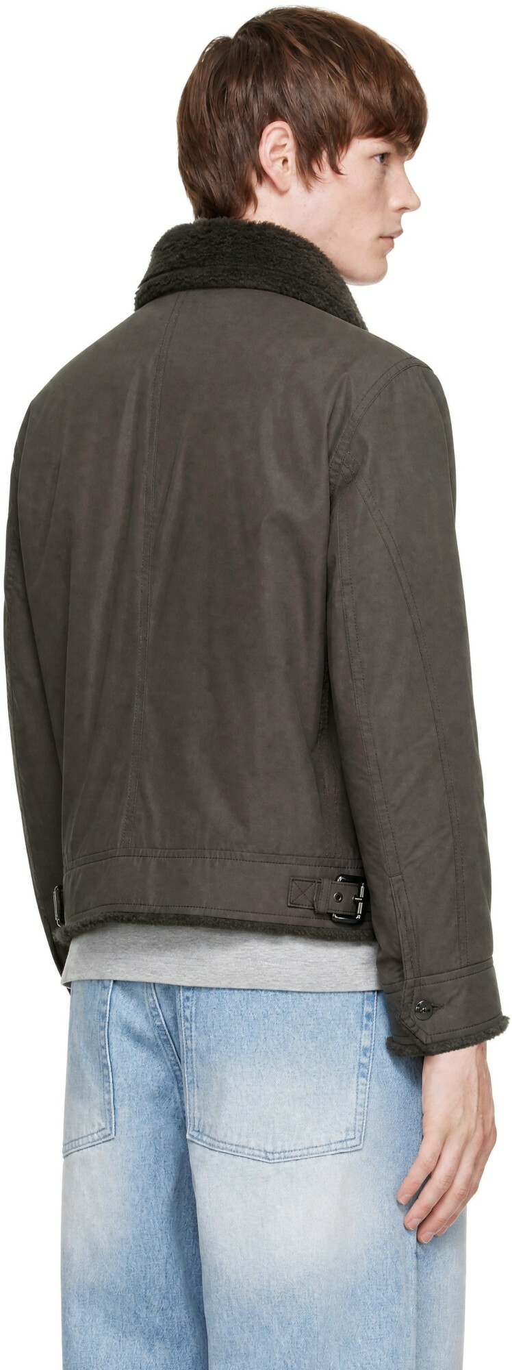 COOR Brown Fleece Lined Cotton B-3 Jacket
