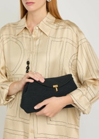 Toteme T-lock Woven Clutch - Black - One Size