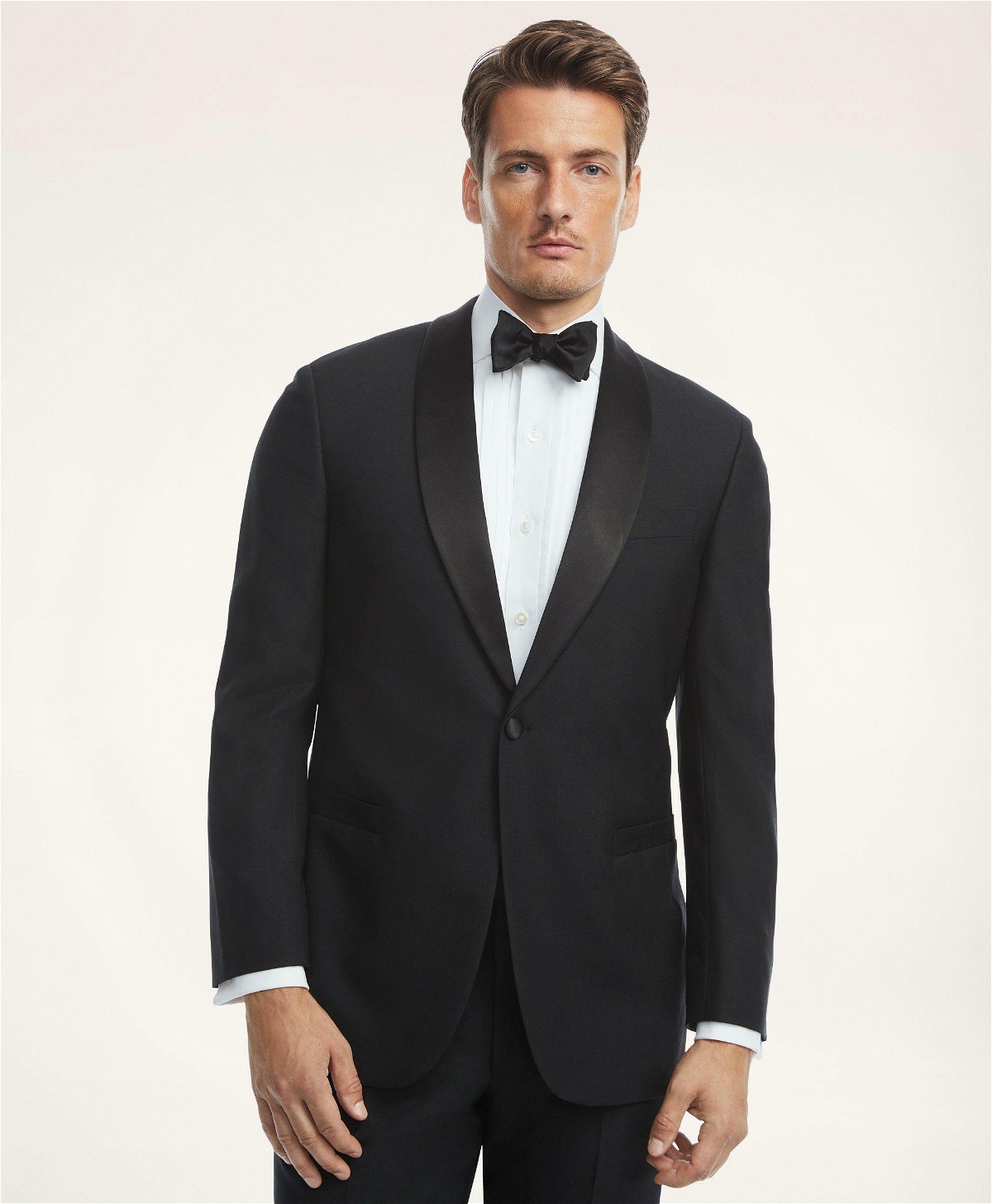 Brooks Brothers Men's Regent Fit Lambswool Shawl Tuxedo Jacket | Black