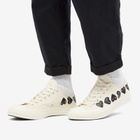 Comme des Garçons Play Men's x Converse Multi Heart Low Top Sneake Sneakers in Beige