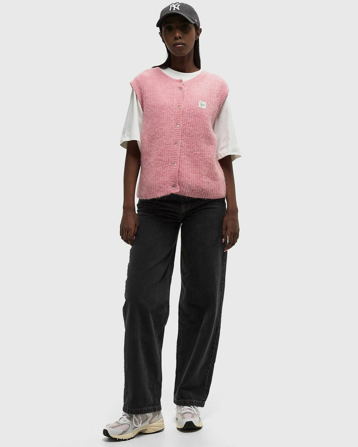 Ameri VINTAGE - AMERI NONNA KNIT VEST ピンク American Vintage EAST VEST pink Women American Vintage