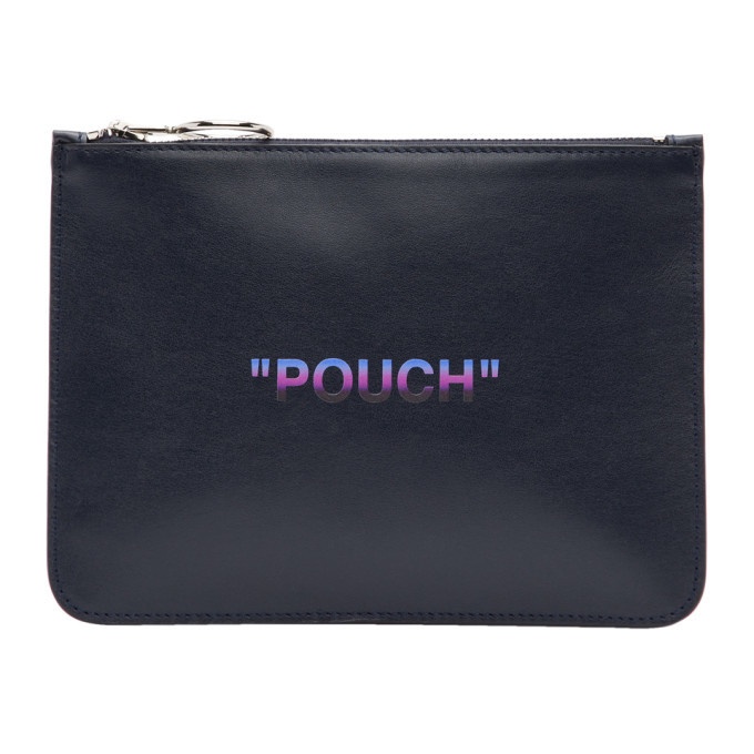 Photo: Off-White Blue Quote Flat Pouch