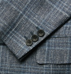 Kingsman - Grey Harry Slim-Fit Checked Silk, Linen and Wool-Blend Blazer - Gray