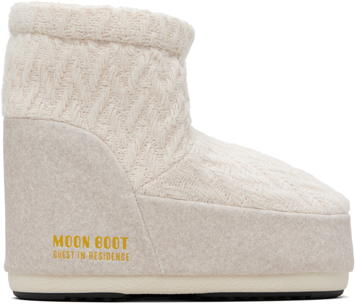 Photo: Guest in Residence Off-White Moon Boot Edition Icon Low No Lace Knit Boots
