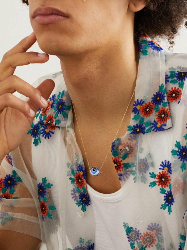 Photo: Lito - Petit Bleu Gold, Enamel, Sapphire and Diamond Necklace