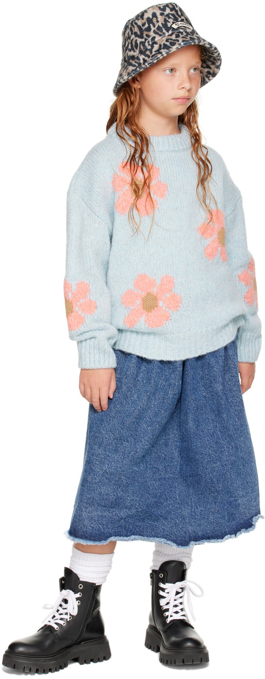 Wynken Kids Blue Fun Flower Sweater Wynken