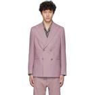 Nanushka Pink Japanese Linen Malvin Blazer