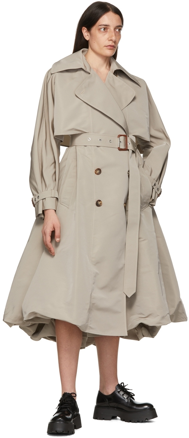 トレンチコート ALEXANDER MCQUEEN BEIGE TRENCH COAT WITH BELT Alexander Mcqueen Belted Trench Coat In Beige | ModeSens
