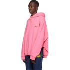 We11done Pink Cut-Out Logo Hoodie