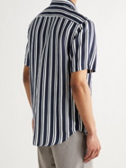 NN07 - Errico Striped TENCEL and Linen-Blend Shirt - Blue