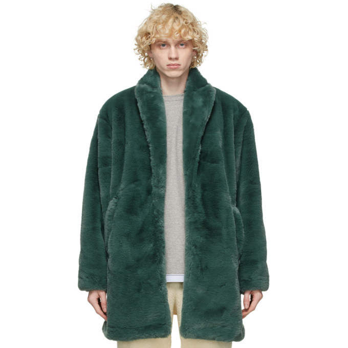 jade green fur coat