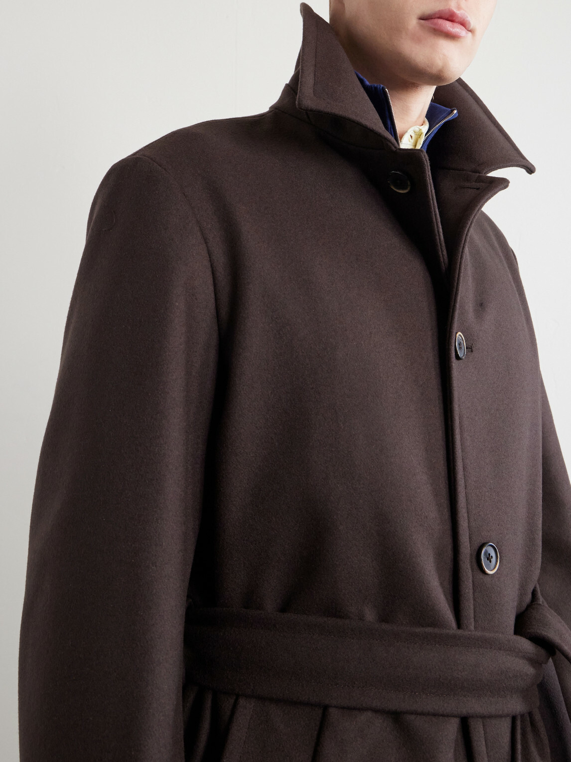 Barena - Belted Wool-Blend Coat - Brown