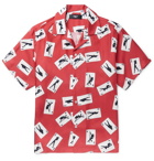 AMIRI - Printed Camp-Collar Silk-Twill Shirt - Red